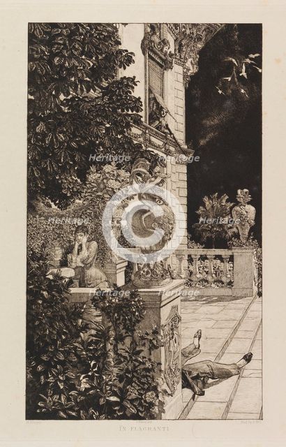 In Flagranti, from Dramas, Opus IX (Dramen, Opus IX), 1883. Creator: Klinger, Max (1857-1920).