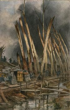 In Flanders; The Yser offensive (1917), French front line near Het-Sas..., 1917. Creator: Unknown