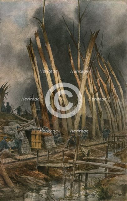 In Flanders; The Yser offensive (1917), French front line near Het-Sas..., 1917. Creator: Unknown.