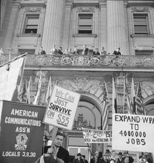 In front of city hall, San Francisco, California , 1939. Creator: Dorothea Lange