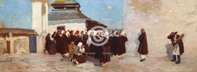 In Front of an Orthodox Church, 1899. Creator: Julian Falat.