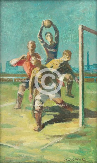 In front of the goal, 1942. Creator: Bedrich Hoffstädter.