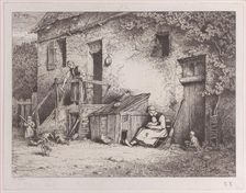 In Front of the House, 1845. Creator: Charles Emile Jacque