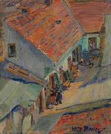 In front of the house, 1922. Creator: Konstantin Bauer
