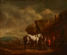 In Front of the Inn, 18th century. Creator: Unknown