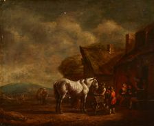 In Front of the Inn, 18th century. Creator: Unknown