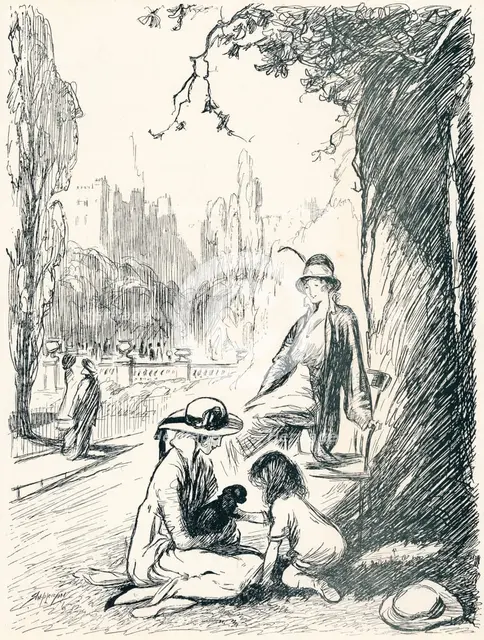 'In Kensington Gardens - Stage Six', c1920. Artist: Claude Allin Shepperson.