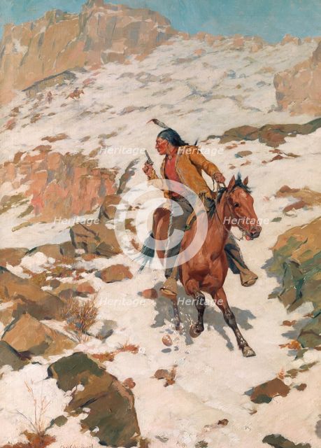 In Hot Pursuit, After 1900. Creator: Charles Schreyvogel.