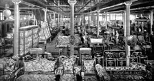 In one department of many: part of the furniture show-room, 1909. Creator: Unknown