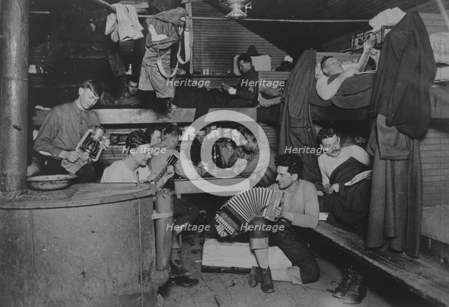 In log camp, Hoquiam, Wash., 1917 and 1918. Creator: Bain News Service.