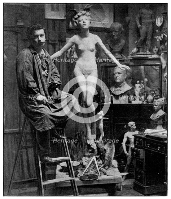 'In Mr Lucchesi's Studio', London, 1899. Artist: Unknown