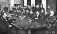 In Soviet Russia; Elected officials prevented from sitting.., 1917. Creator: Unknown