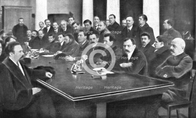 In Soviet Russia; Elected officials prevented from sitting.., 1917. Creator: Unknown.