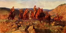 "In Sight": Lord Dundonald's Dash on Ladysmith, February 28, 1900 by Lucy E. Kemp-Welch c1900. Creator: Andre & Sleigh