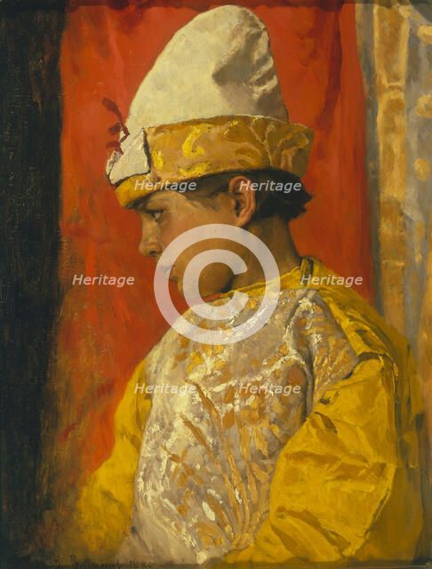 In skomorokh dress, 1882. Artist: Vasnetsov, Viktor Mikhaylovich (1848-1926)