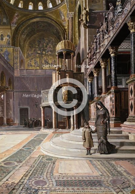 In St. Mark's Basilica, Venice, 1881. Creator: Ricardo Navarrete y Fos.