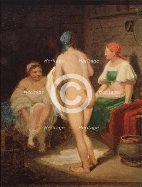 In steam bath, End 1820s. Artist: Venetsianov, Alexei Gavrilovich (1780-1847)