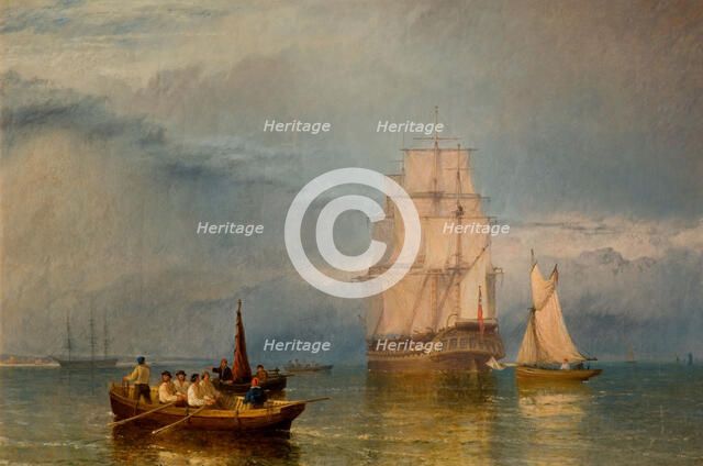 In Port - A Calm, 1856. Creator: Henry Dawson.