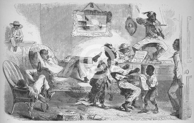 'In the mansion of Robert W Barnwell at Beaufort, North Carolina', c1860, (1938). Artist: Unknown.