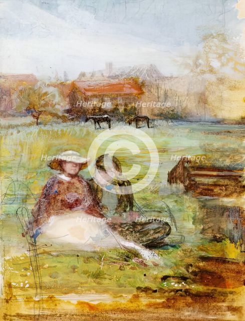 In The Meadow, c1860s. Creator: George John Pinwell.