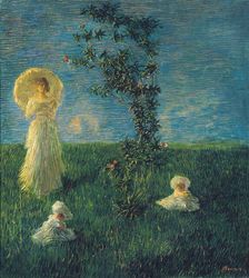 In the meadow (Peace), 1889-1890. Creator: Previati, Gaetano (1852-1920)