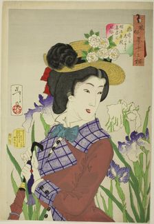 In The Mood for a Walk (Yuho ga shitaso), from the series "Thirty-two Aspects of Women..., 1888. Creator: Tsukioka Yoshitoshi