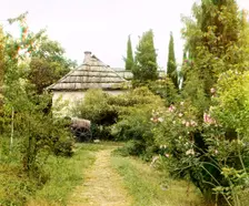 In the monastery's garden, Novyi Afon, between 1905 and 1915. Creator: Sergey Mikhaylovich Prokudin-Gorsky