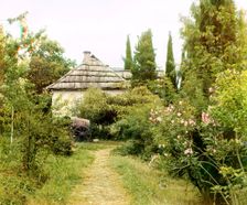 In the monastery's garden, Novyi Afon, between 1905 and 1915. Creator: Sergey Mikhaylovich Prokudin-Gorsky
