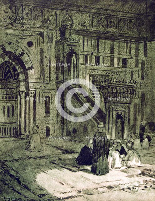 In the Mosque of the Sultan Hassan, Cairo, Egypt, 1928. Artist: Louis Cabanes