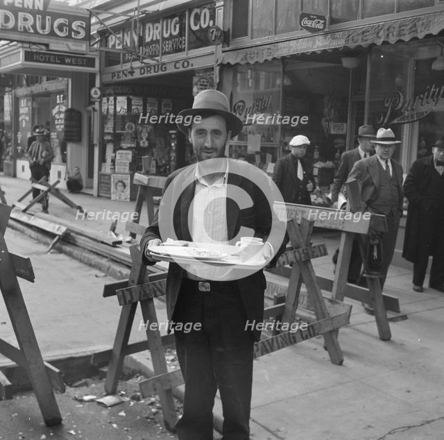 In the neighborhood where the Salvation Army operates, Salvation Army, San Francisco, CA , 1939. Creator: Dorothea Lange.