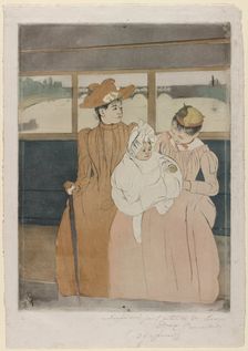 In the Omnibus, 1890-91. Creator: Mary Cassatt (American, 1844-1926)