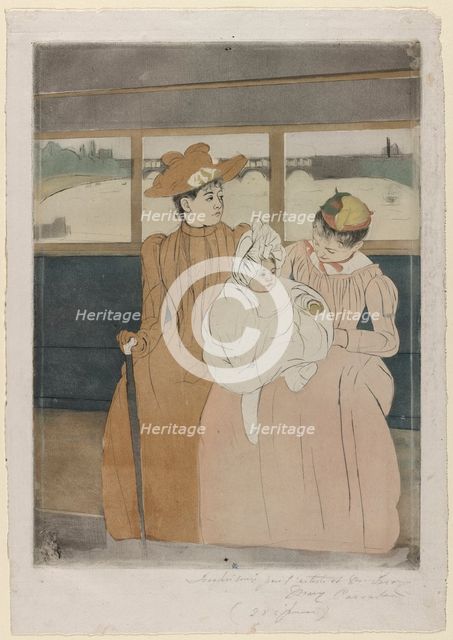 In the Omnibus, 1890-91. Creator: Mary Cassatt (American, 1844-1926).