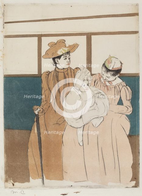 In the Omnibus, 1890-1891. Creator: Mary Cassatt.
