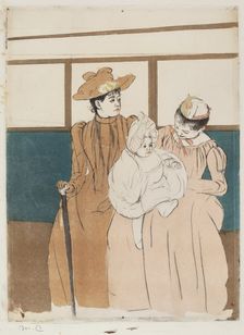 In the Omnibus, 1890-1891. Creator: Mary Cassatt