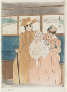 In the Omnibus, 1890-1891. Creator: Mary Cassatt