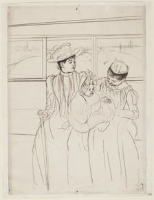 In the Omnibus, 1890-1891. Creator: Mary Cassatt