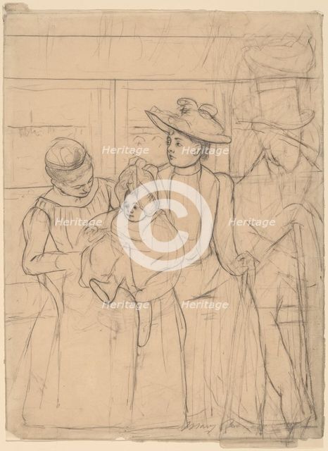 In the Omnibus [recto], c. 1891. Creator: Mary Cassatt.