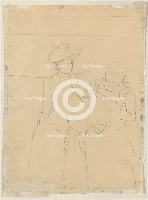 In the Omnibus [verso], c. 1891. Creator: Mary Cassatt.