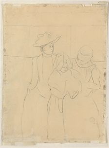 In the Omnibus [verso], c. 1891. Creator: Mary Cassatt