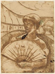 In the Opera Box [verso], 1880. Creator: Mary Cassatt