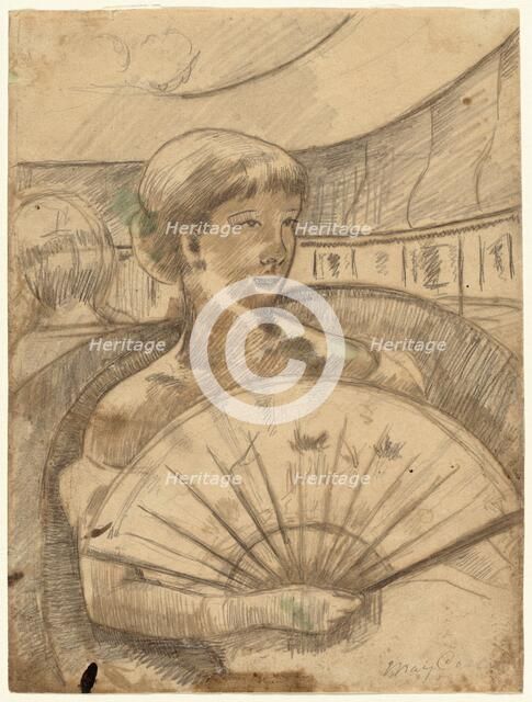 In the Opera Box (No. 3) [recto], 1880. Creator: Mary Cassatt.