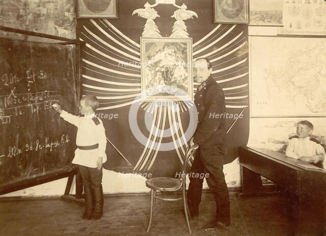 In the Arithmetic Lesson, 1909. Creator: Nikolai Georgievich Katanaev.