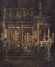 In the Assumption of the Blessed Virgin Cathedral in Rostov, 1862. Artist: Yurov, Grigori Vasilyevich (?-after 1896)