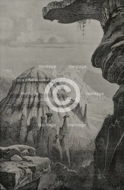 In the bad lands of Little Missouri River, United States, 1892.  Creator: Unknown.