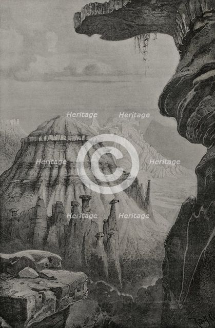 In the bad lands of Little Missouri River, United States, 1892.  Creator: Unknown.