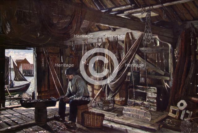 In the Boat House, 1881. Creator: Gustav Wentzel.