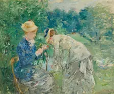 In the Bois de Boulogne, before 1880. Creator: Berthe Morisot