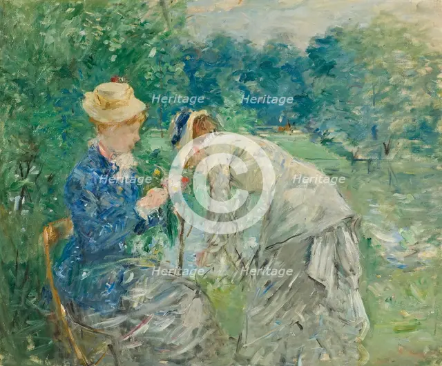 In the Bois de Boulogne, before 1880. Creator: Berthe Morisot.