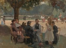 In the Bois de Boulogne near Paris, c.1906. Creator: Isaac Lazerus Israels