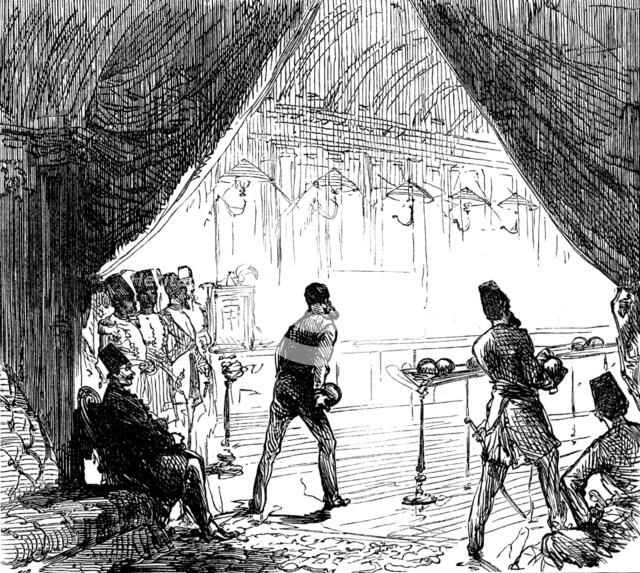 In the bowling-alley at Trentham, 1873. Creator: Unknown.